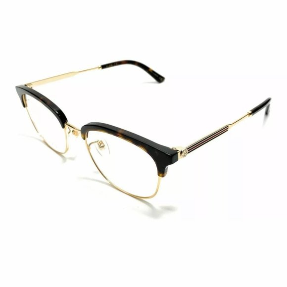 Gucci Men's Havana Gold Square Eyeglasses! - Picture 1 of 4